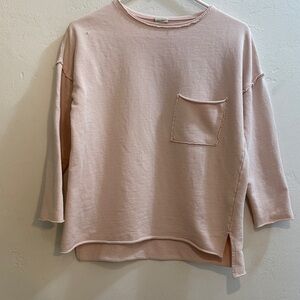 Zara oversized soft pink Long Sleeve Top with Pocket size 11/12